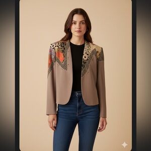 Vintage 80’s/90’s Mixed Print Patchwork City Girl Blazer